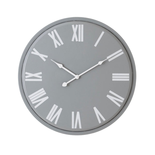 Rothay White & Grey Roman Numerals Wall Clock 49cm - Best Wall Clocks UK Luxury Home Decor Garden & Outdoor And Gifts