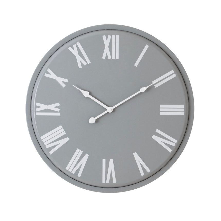 Rothay White & Grey Roman Numerals Wall Clock 49cm - Best Wall Clocks UK Luxury Home Decor Garden & Outdoor And Gifts