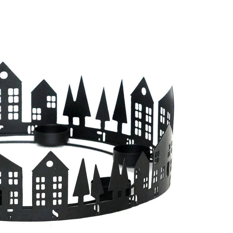 Round Advent Tealight Centrepiece Metal Black Quality Home Decor Garden & Outdoor Living and Gifts