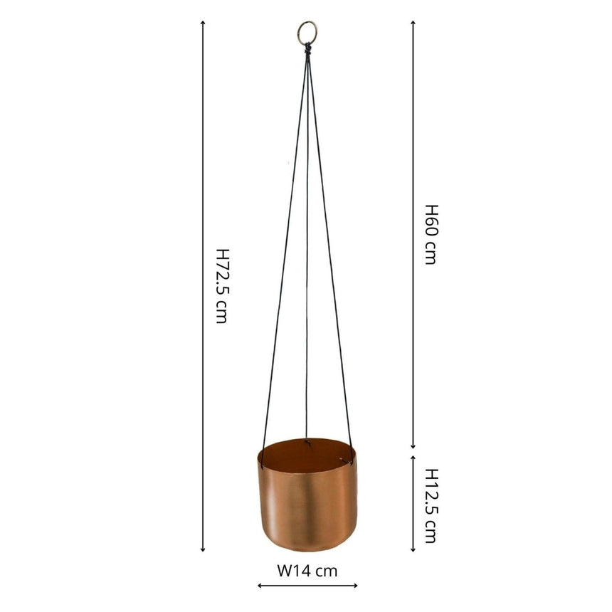 Royal Kew Gardens Indoor Metal Hanging Planter - Copper Finish With a Wall Hook Luxury Home Decor Garden & Outdoor And Gifts