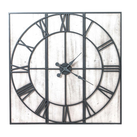 Roza Panelled Chic White & Light Grey Wall Clock - Best Wall Clocks UK Luxury Home Decor Garden & Outdoor And Gifts