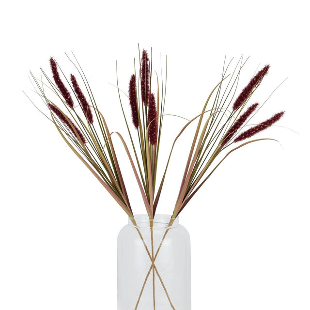 Ruby Triple Grass - Luxury Artificial Flower Single Stem Luxury Home Decor Garden & Outdoor And Gifts