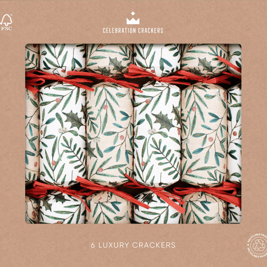 Rustic Green Eco Christmas Crackers – FSC Mix 13in Set of 6 | Decor Sanctuary Quality Home Decor Garden & Outdoor Living and Gifts
