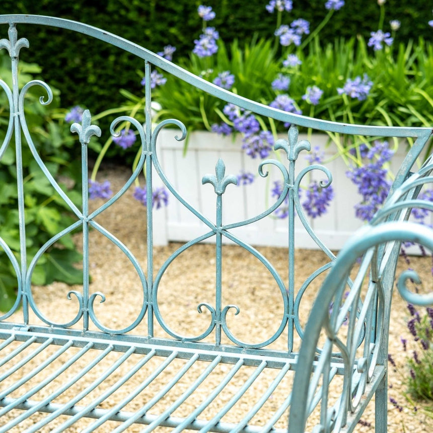 Rustic Vintage Garden Bench - Antique Blue Quality Home Decor Garden & Outdoor Living and Gifts