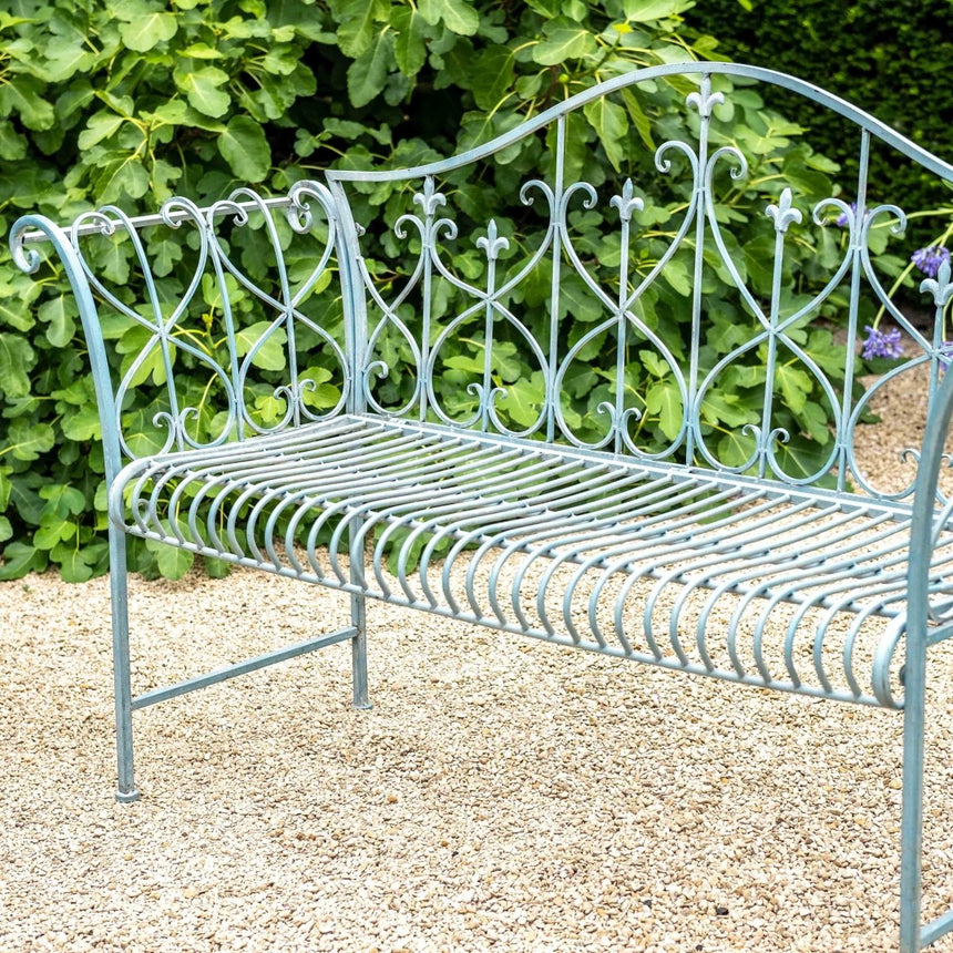 Rustic Vintage Garden Bench - Antique Blue Quality Home Decor Garden & Outdoor Living and Gifts