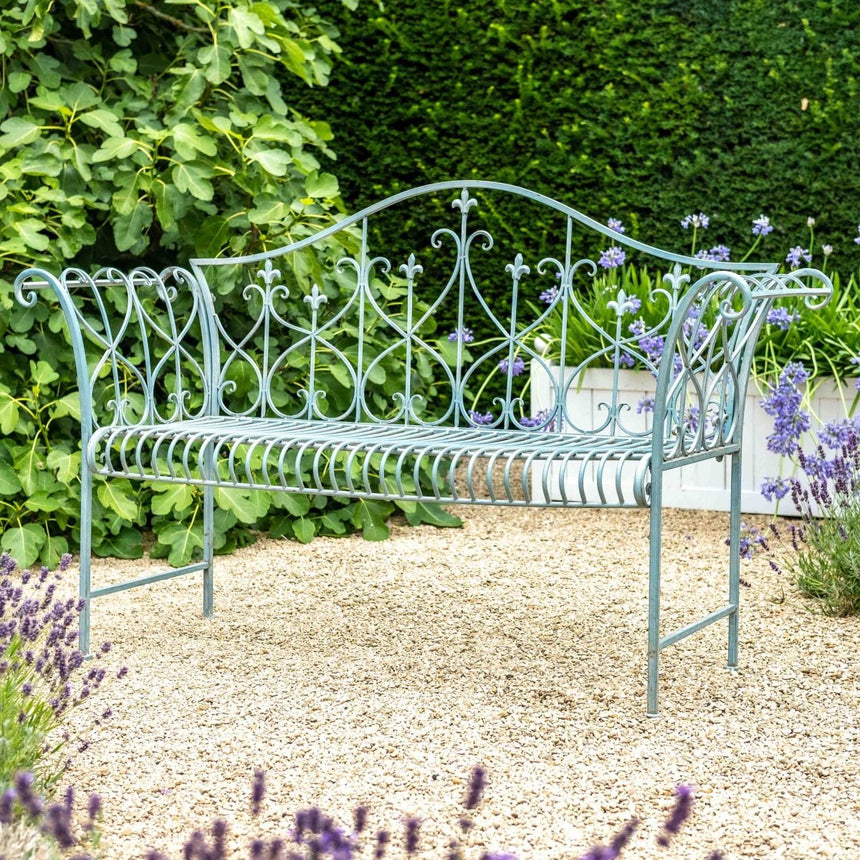 Rustic Vintage Garden Bench - Antique Blue Quality Home Decor Garden & Outdoor Living and Gifts