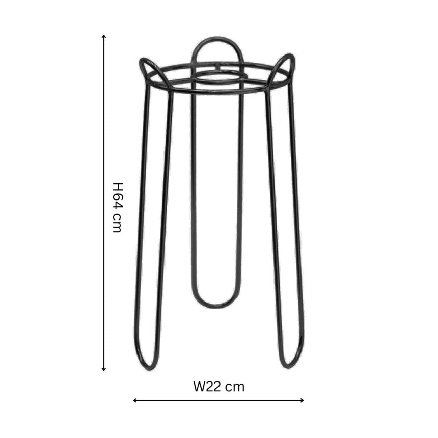 Saluzzo Large Indoor Plant Stand Black Metal - Adds Height & Elegance to Floral Display Quality Home Decor Garden & Outdoor Living and Gifts