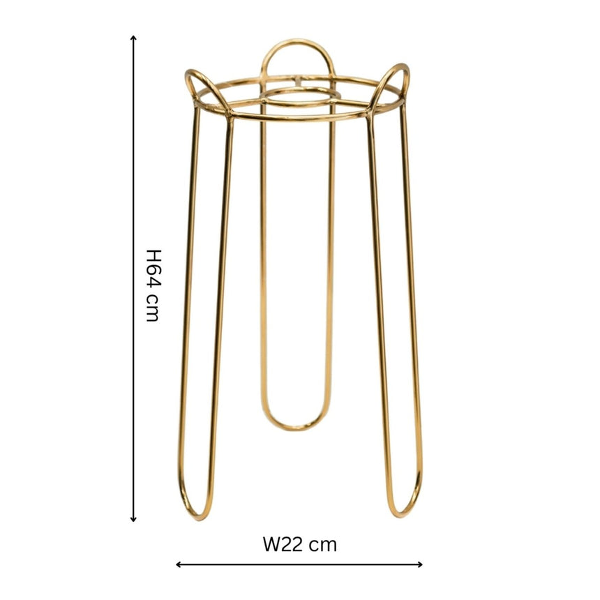 Saluzzo Large Indoor Plant Stand Gold Metal - Sleek & Contemporary, Suits Modern Interiors Quality Home Decor Garden & Outdoor Living and Gifts