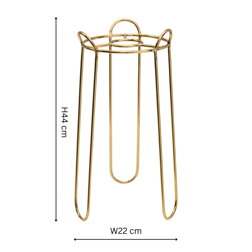 Saluzzo Medium Indoor Plant Stand Gold Metal - Sleek & Contemporary, Suits Modern Interiors Quality Home Decor Garden & Outdoor Living and Gifts
