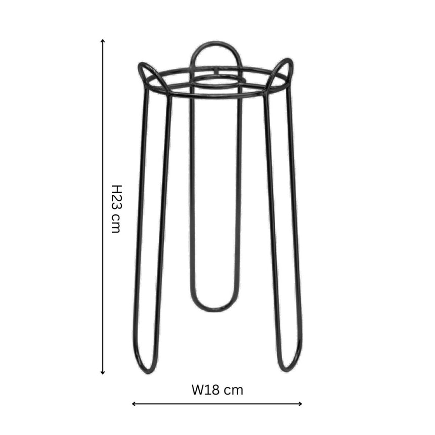 Saluzzo Small Indoor Plant Stand Black Metal - Sleek & Contemporary, Suits Modern Interiors Quality Home Decor Garden & Outdoor Living and Gifts