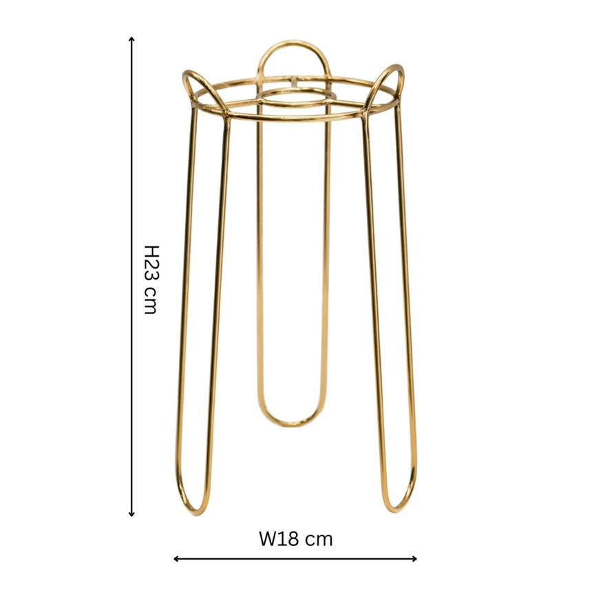 Saluzzo Small Indoor Plant Stand Gold Metal - Sleek & Contemporary, Suits Modern Interiors Quality Home Decor Garden & Outdoor Living and Gifts