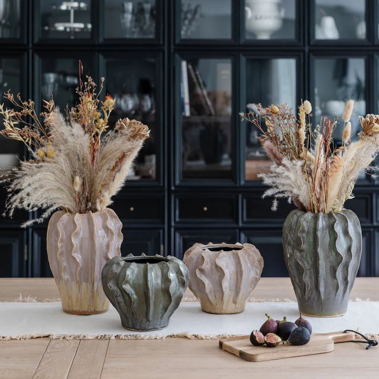 Scarlet Coral Reef Vase Pink Ceramic - Coastal Interior Style, Shimmering Effect, Waterproof Quality Home Decor Garden & Outdoor Living and Gifts