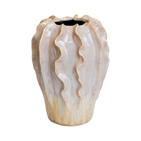 Scarlet Coral Reef Vase Pink Ceramic - Coastal Interior Style, Shimmering Effect, Waterproof Quality Home Decor Garden & Outdoor Living and Gifts