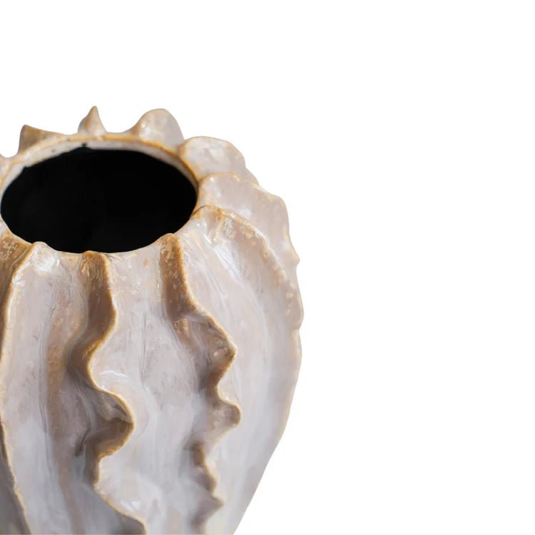 Scarlet Coral Reef Vase Pink Ceramic - Coastal Interior Style, Shimmering Effect, Waterproof Quality Home Decor Garden & Outdoor Living and Gifts