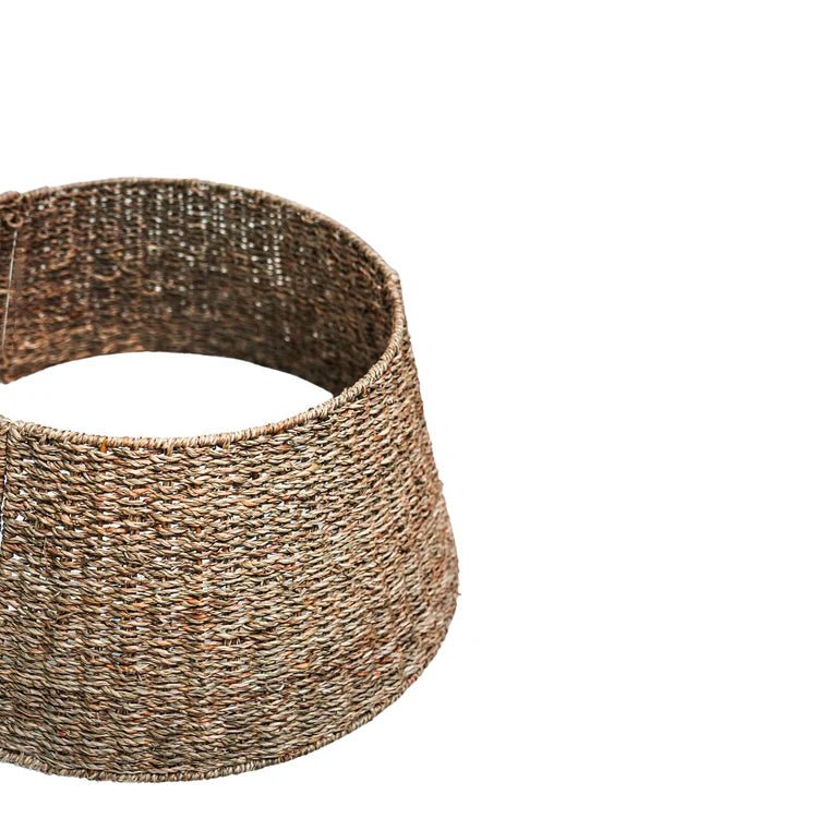 Seagrass Christmas Tree Skirt Round - Foldable, Natural Brown Quality Home Decor Garden & Outdoor Living and Gifts