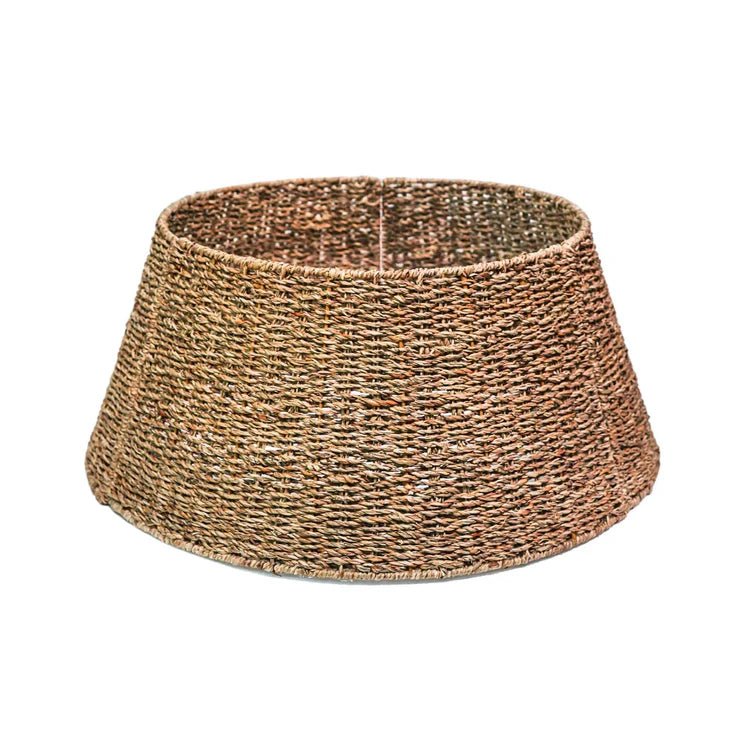 Seagrass Christmas Tree Skirt Round - Foldable, Natural Brown Quality Home Decor Garden & Outdoor Living and Gifts