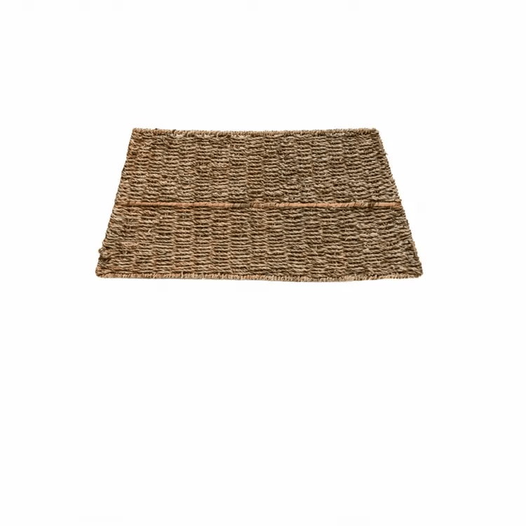 Seagrass Christmas Tree Skirt Square - Foldable, Natural Brown Quality Home Decor Garden & Outdoor Living and Gifts