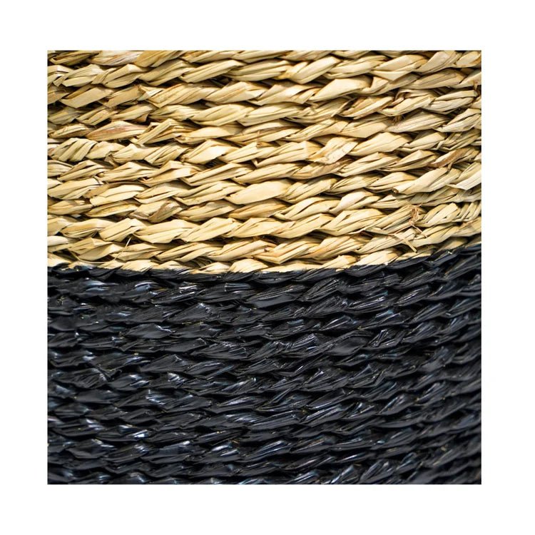 Seagrass Log & Kindling Basket, Black, Set of 2 Luxury Home Decor Garden & Outdoor And Gifts