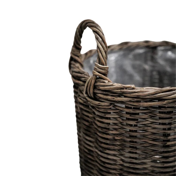 Set of 2 Outdoor Lined Planters Black Rattan Finish - w/Handles, UV Stable, Recyclable Quality Home Decor Garden & Outdoor Living and Gifts