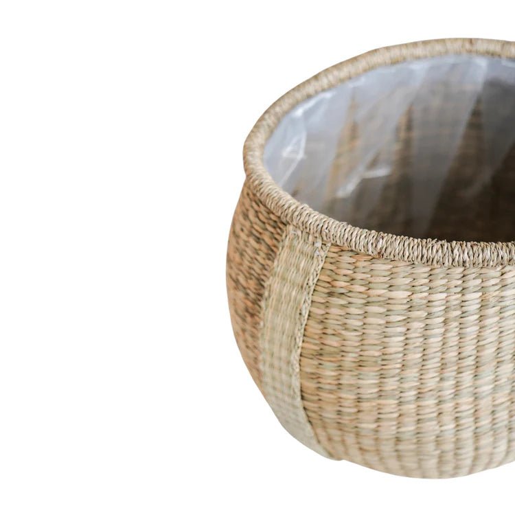 Set of 2 Seagrass Indoor Planters or Storage Baskets - With Waterproof Lining Luxury Home Decor Garden & Outdoor And Gifts