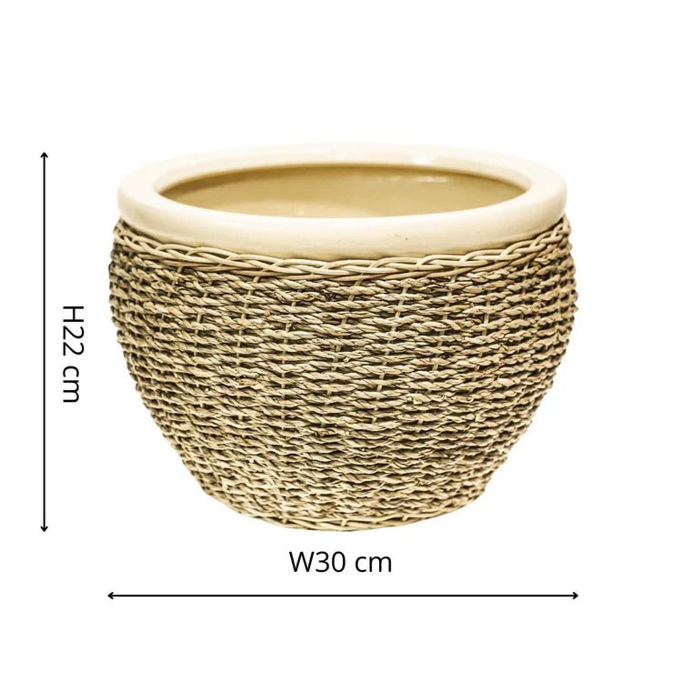 Set of 2 Seagrass Indoor Planters - Waterproof, Suit All Home Interior Styles, Lightweight Quality Home Decor Garden & Outdoor Living and Gifts