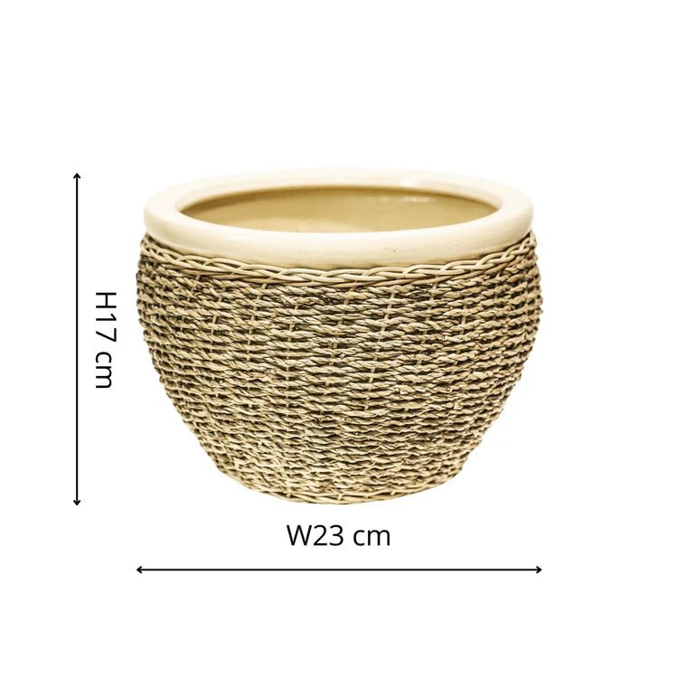 Set of 2 Seagrass Indoor Planters - Waterproof, Suit All Home Interior Styles, Lightweight Quality Home Decor Garden & Outdoor Living and Gifts