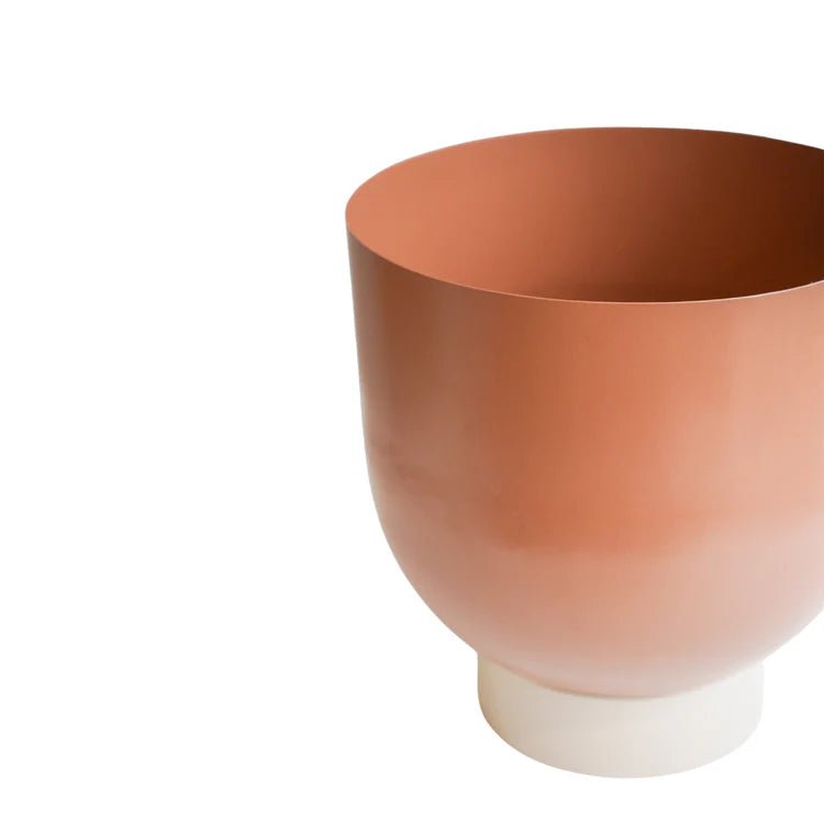 Set of 2 Terracotta Orange Metallic Houseplant Pots Luxury Home Decor Garden & Outdoor And Gifts