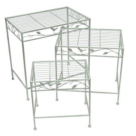 Set of 3 Garden Occasional Tables - Green Quality Home Decor Garden & Outdoor Living and Gifts