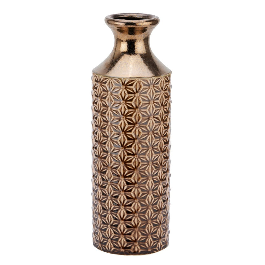 Seville Collection Caramel Fluted Vase - Decorative Ceramic Vases UK Luxury Home Decor Garden & Outdoor And Gifts