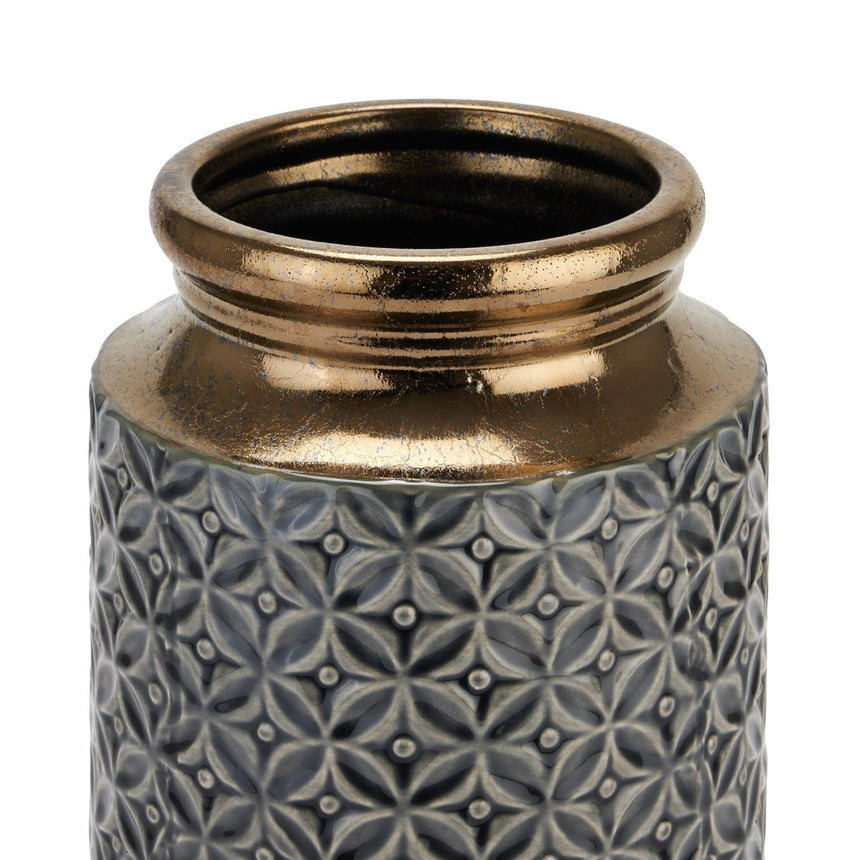 Seville Collection Grey Tones Lebes Squat Vase - Decorative Ceramic Vases UK Luxury Home Decor Garden & Outdoor And Gifts