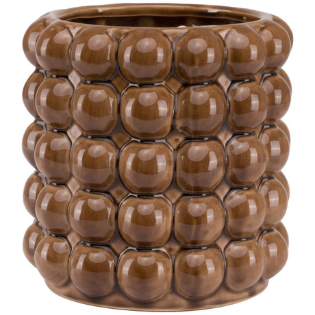 Large Caramel Brown Bubble Texture Indoor Planter Luxury Home Decor Garden & Outdoor And Gifts