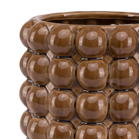 Large Caramel Brown Bubble Texture Indoor Planter Luxury Home Decor Garden & Outdoor And Gifts