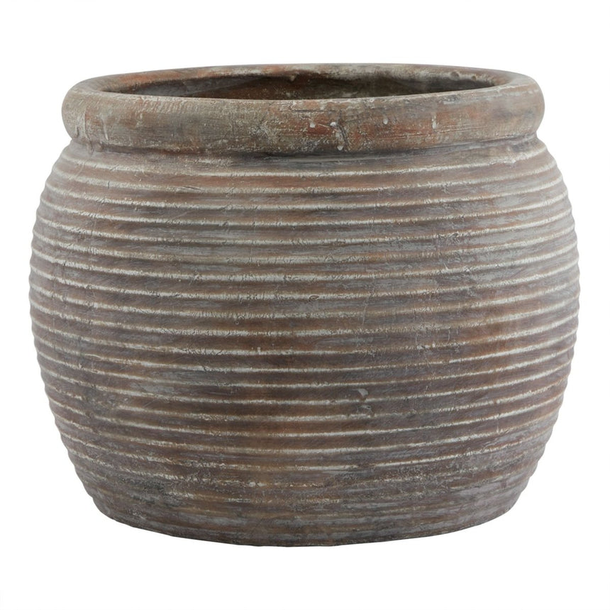 Siena Brown Rimmed Large Plant Pot Luxury Home Decor Garden & Outdoor And Gifts