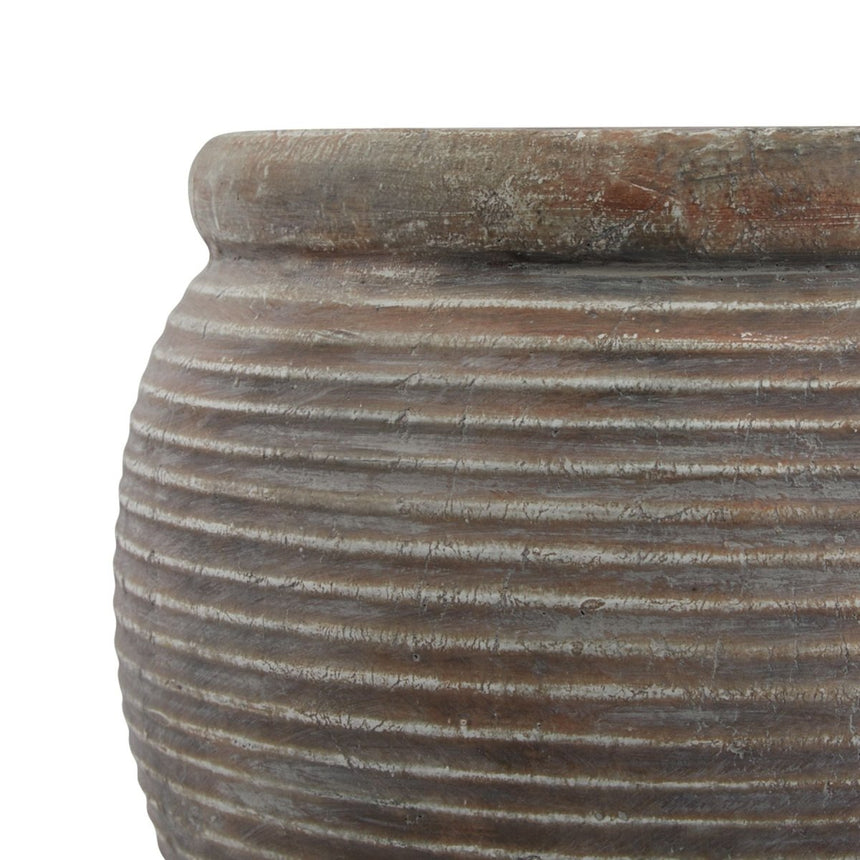 Siena Brown Rimmed Large Plant Pot Luxury Home Decor Garden & Outdoor And Gifts