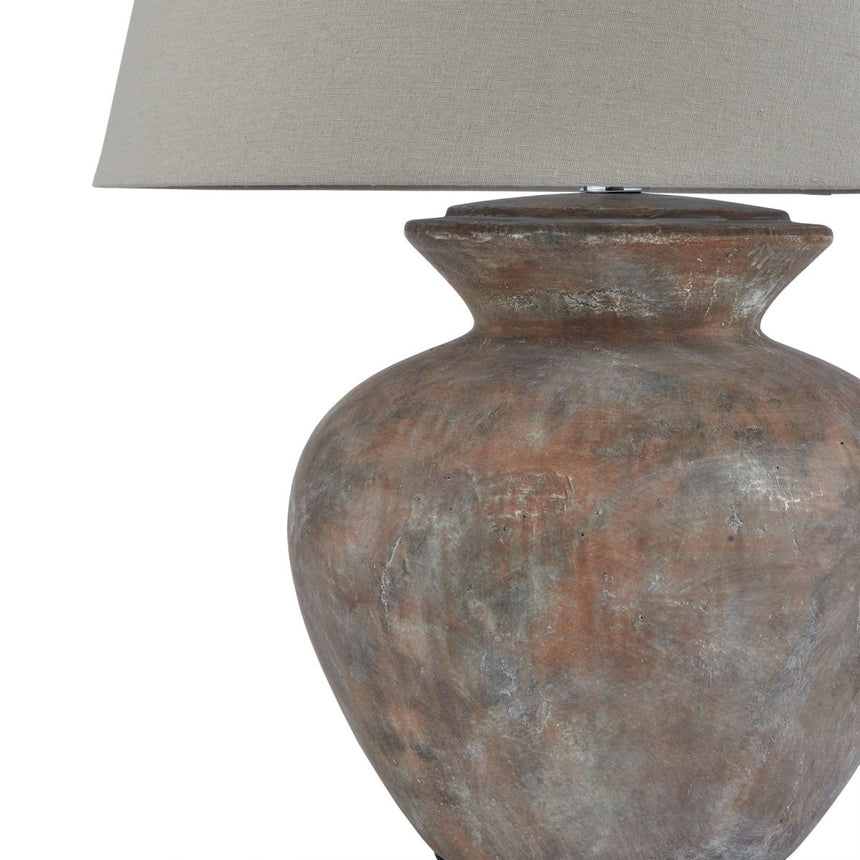 Siena Brown Round Table Lamp With Linen Shade Luxury Home Decor Garden & Outdoor And Gifts