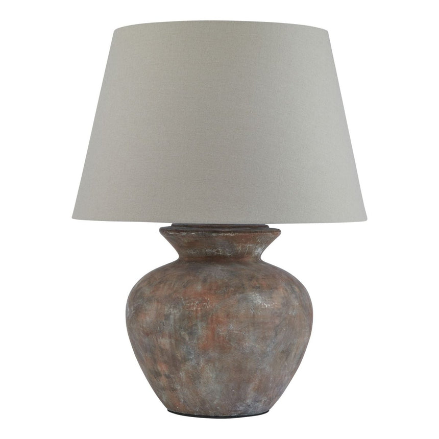 Siena Brown Round Table Lamp With Linen Shade Luxury Home Decor Garden & Outdoor And Gifts