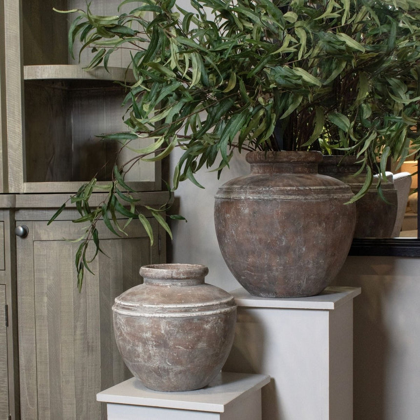 Large Italian Inspired Brown Water Pot Style Indoor Planter Luxury Home Decor Garden & Outdoor And Gifts