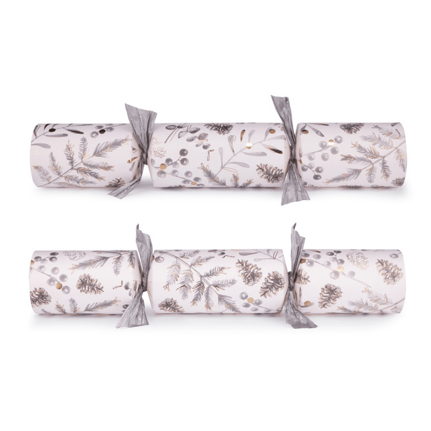 Silver Botanical Eco Christmas Crackers – FSC Mix 14in Set of 8 | Decor Sanctuary Quality Home Decor Garden & Outdoor Living and Gifts