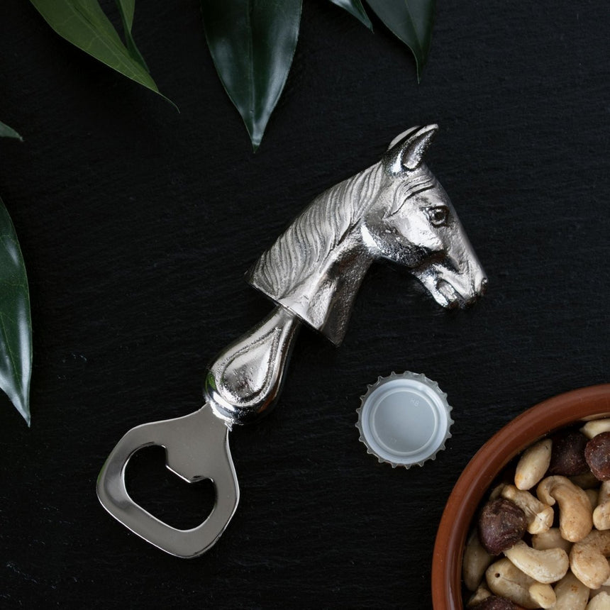 Silver Nickel Horse Bottle Opener - Kitchen & Tableware UK Luxury Home Decor Garden & Outdoor And Gifts