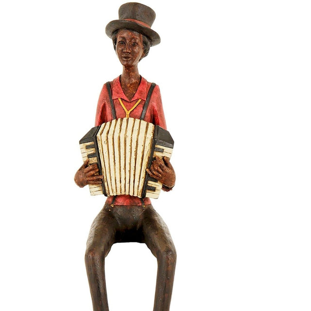Sitting Jazz Band Squeeze Box - Decorative Ornaments UK Luxury Home Decor Garden & Outdoor And Gifts