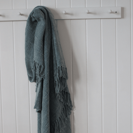 Slate Throw - 100% Cotton, Tasselled Edge, 180x130cm Quality Home Decor Garden & Outdoor Living and Gifts