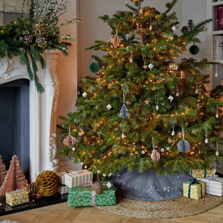 Slate Velvet Mistletoe Christmas Tree Skirt Quality Home Decor Garden & Outdoor Living and Gifts