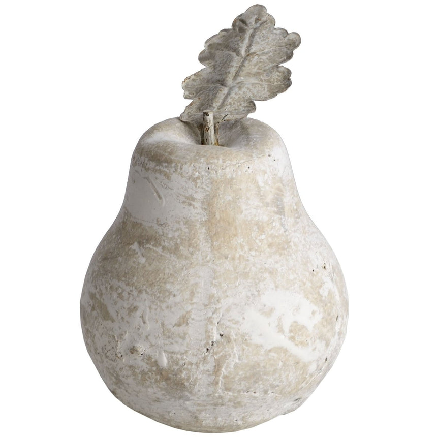 Small Antique Finish Stone Pear Ornament - Decorative Ornaments UK Luxury Home Decor Garden & Outdoor And Gifts
