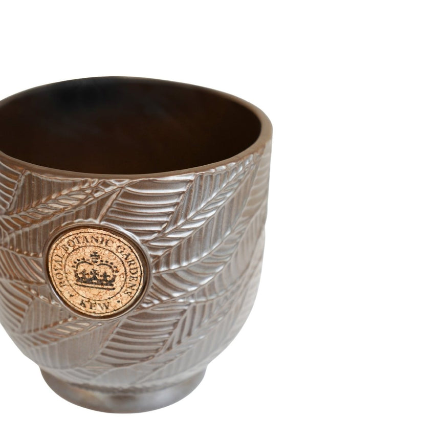 Small Kew Gardens Ceramic Leaf Inspired Charcoal / Dark Grey Indoor Planter Luxury Home Decor Garden & Outdoor And Gifts