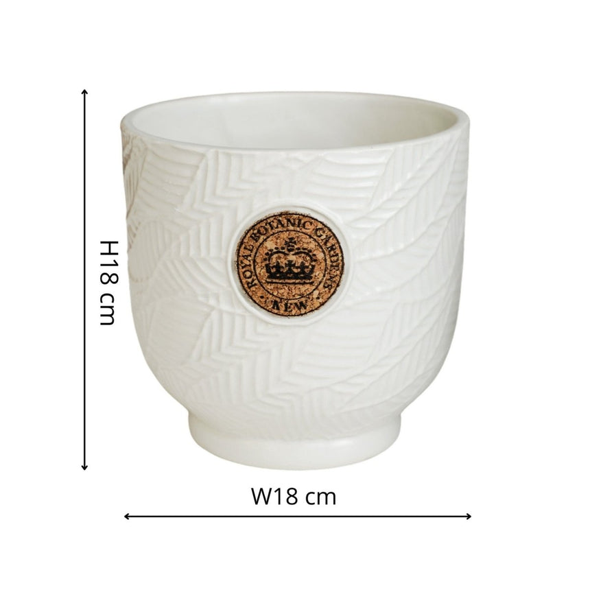 Small Kew Gardens Ceramic Leaf Inspired Ivory White Indoor Planter Luxury Home Decor Garden & Outdoor And Gifts