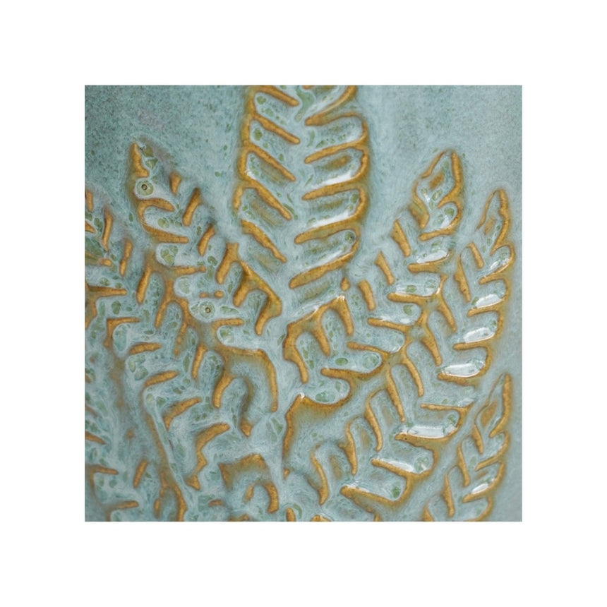 Small Kew Gardens Fern Pattern Teal Ceramic Indoor Planter Luxury Home Decor Garden & Outdoor And Gifts