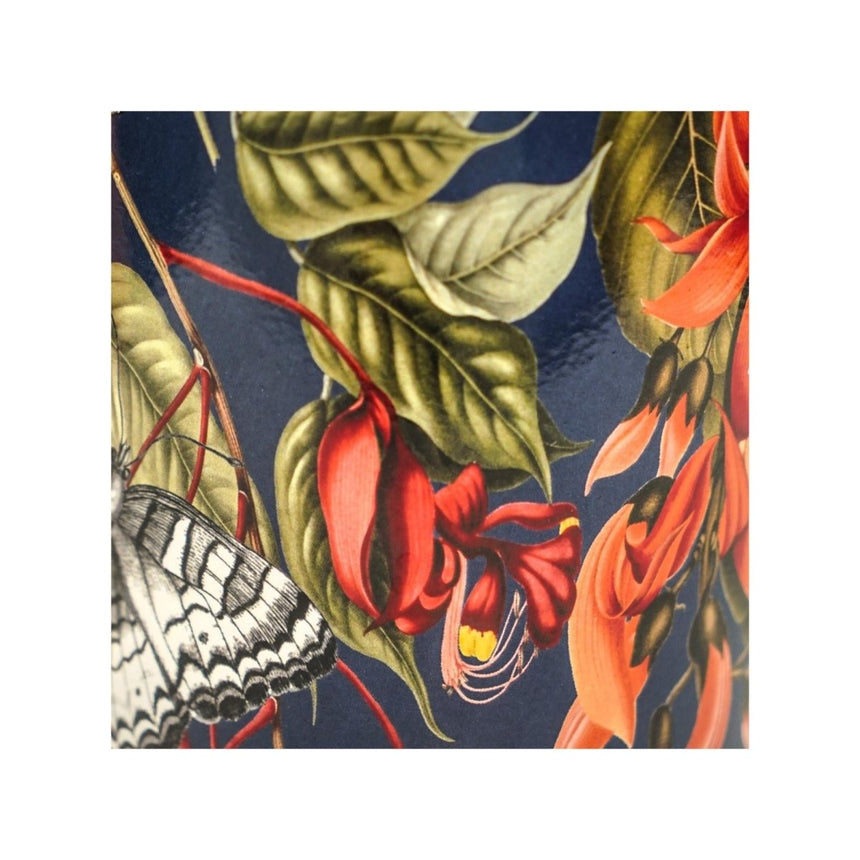 Small Kew Gardens Print Metal Planter & Saucer Set - Comes in a Gift Box Luxury Home Decor Garden & Outdoor And Gifts