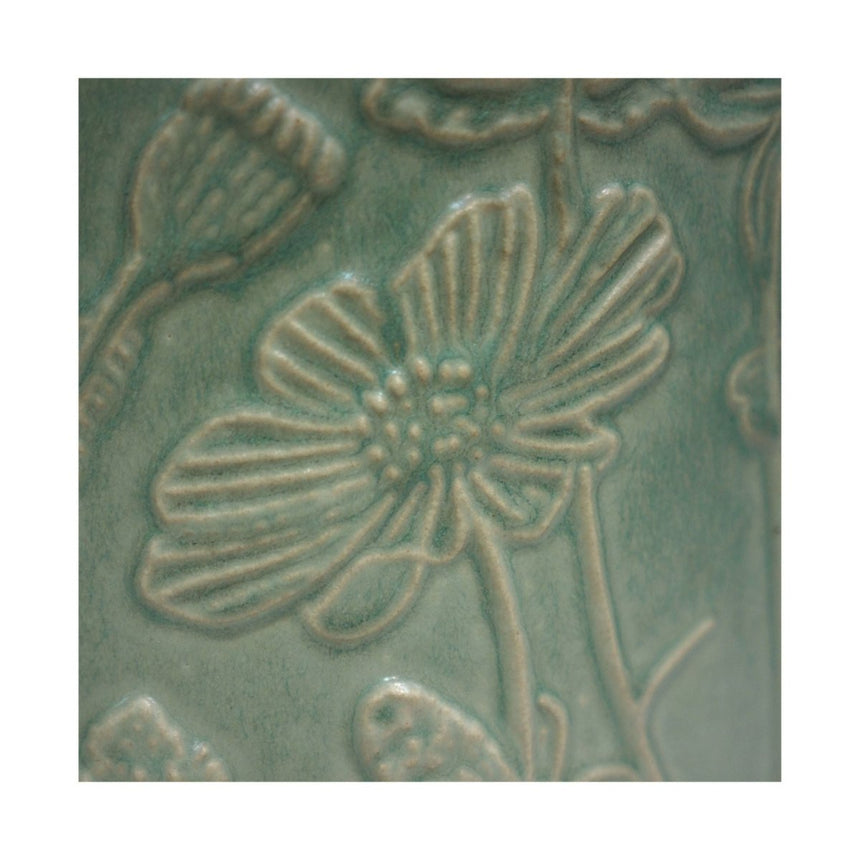 Small Kew Gardens Stoneware Ivory Indoor Planter - Handmade With a Meadow Flowers Embossed Pattern Luxury Home Decor Garden & Outdoor And Gifts