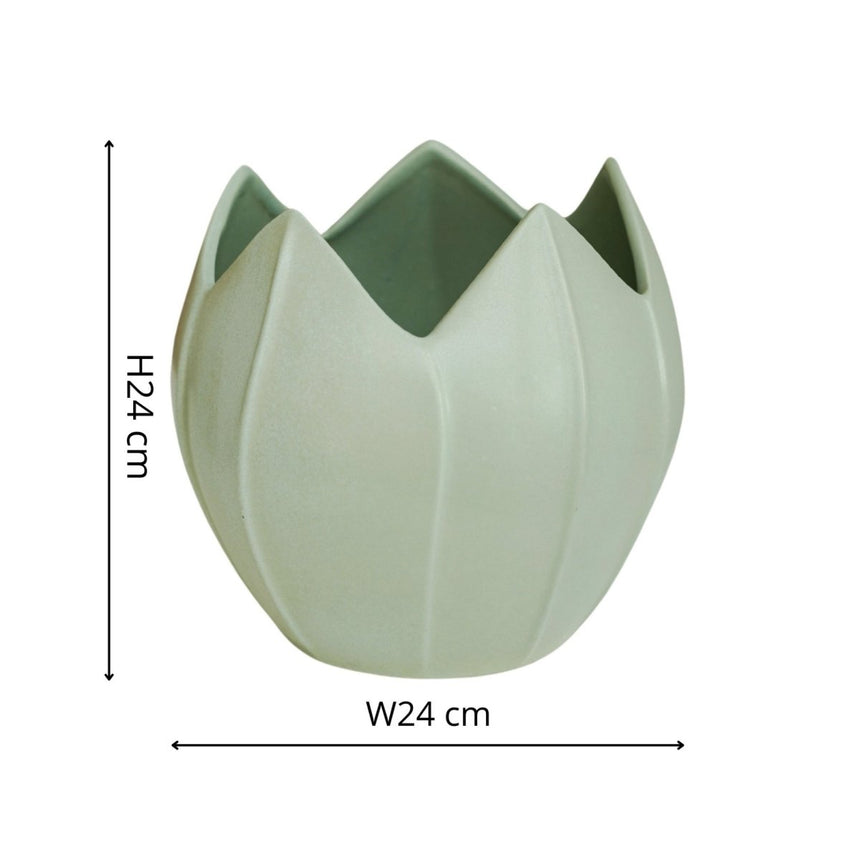 Small Whimsical Kew Gardens Ceramic Indoor Planter - Pistachio Green Luxury Home Decor Garden & Outdoor And Gifts