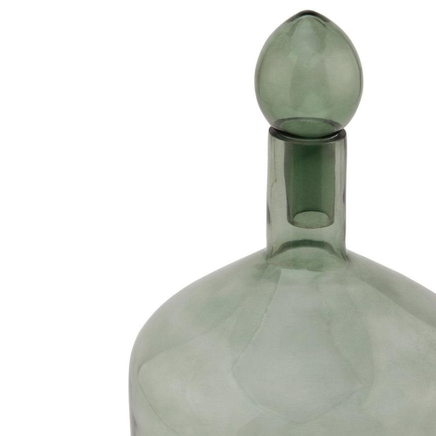 Smoked Sage Glass Bottle With Stopper - Kitchen & Tableware UK Luxury Home Decor Garden & Outdoor And Gifts